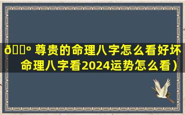 🐺 尊贵的命理八字怎么看好坏（命理八字看2024运势怎么看）